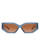 Tory Burch 55mm Rectangular Sunglasses in Blue/Amber Gradient at Nordstrom