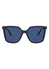 Tory Burch 55mm Square Sunglasses in Transparent Navy/Blue Solid at Nordstrom
