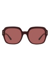 Tory Burch 56mm Oversize Sunglasses in Milky Oxblood/Bordeaux Solid at Nordstrom