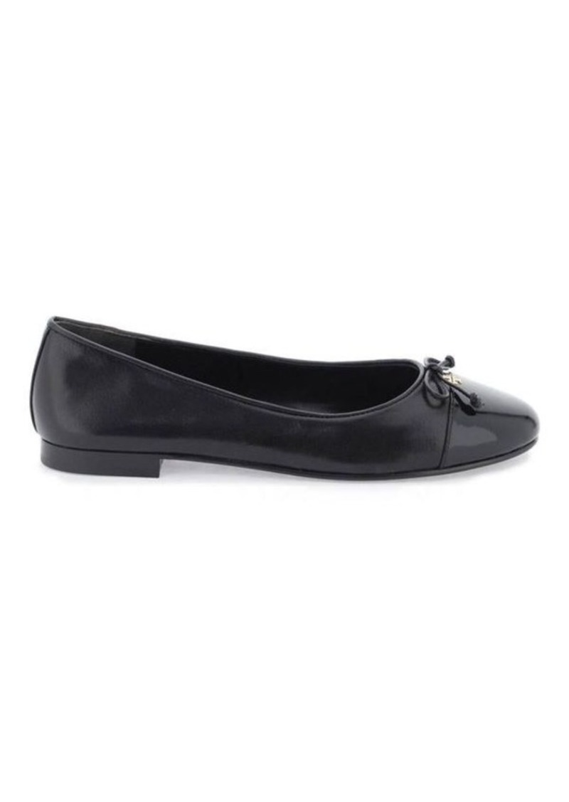Tory burch ballet flats with patent leather toe