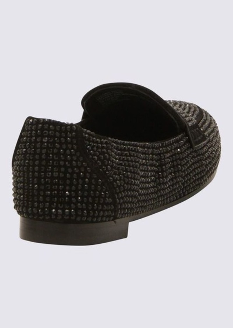 TORY BURCH BLACK SUEDE LOAFERS