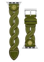 Tory Burch Braided Leather Apple Watch® Watchstrap