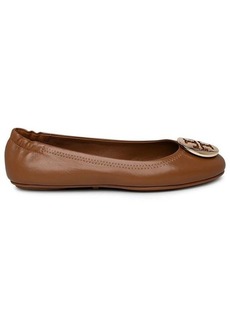 TORY BURCH Brown leather Claire ballet flats