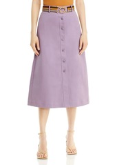Tory Burch Button Front Midi Skirt