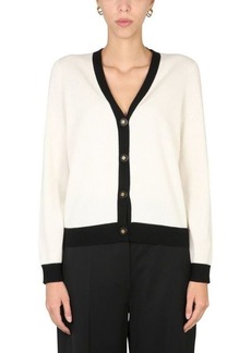 TORY BURCH CARDIGAN WITH CONTRASTING FINISH