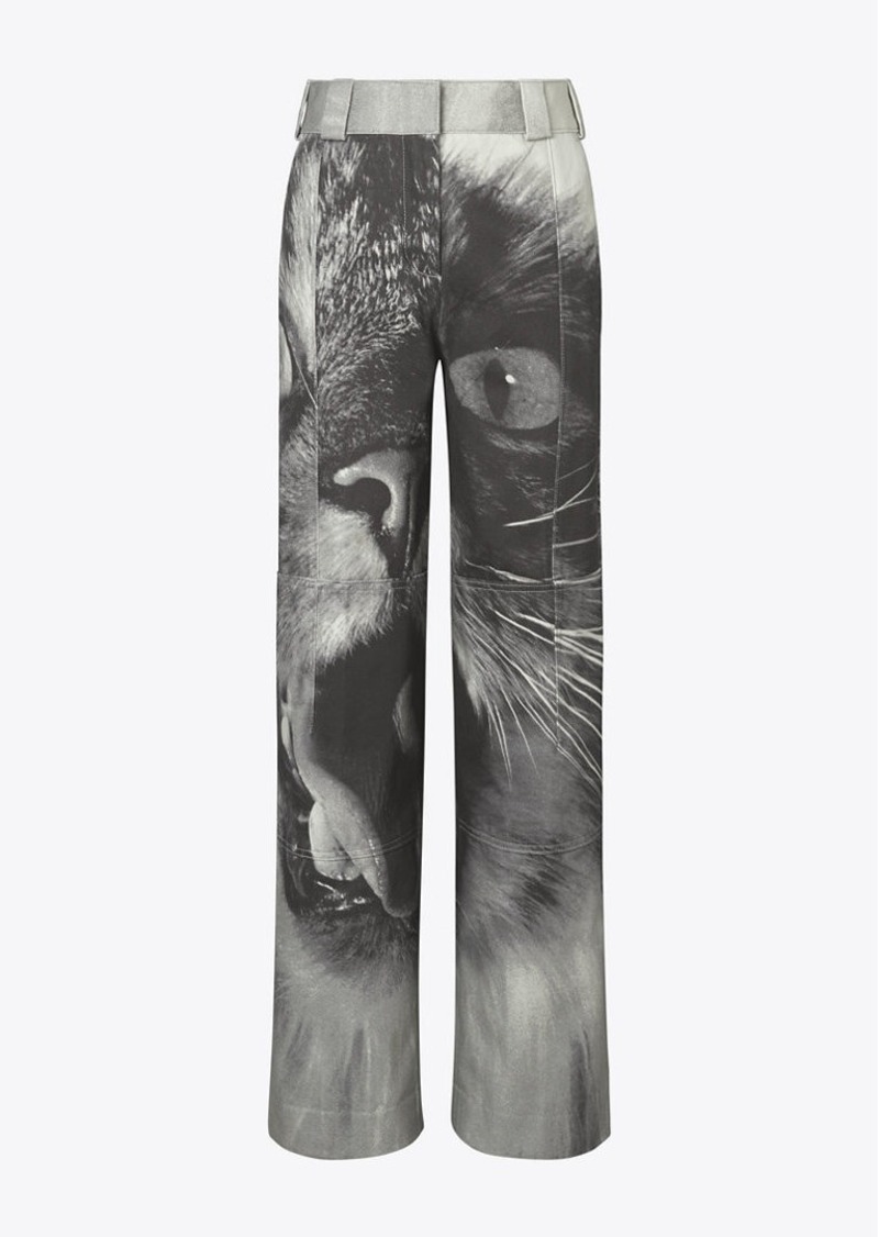 Tory Burch Cat Printed Cargo Pant