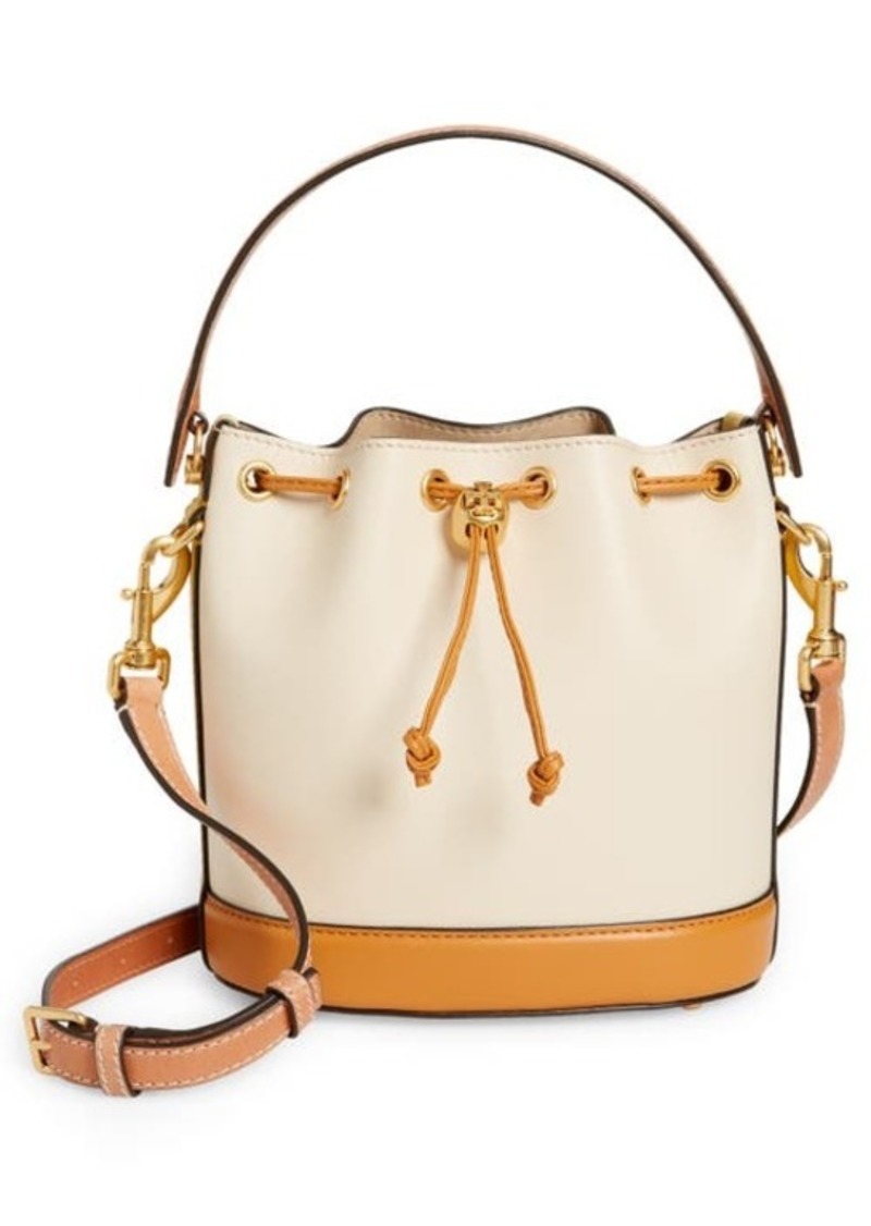 Tory Burch Colorblock Leather Bucket Bag in New Cream Multi at Nordstrom