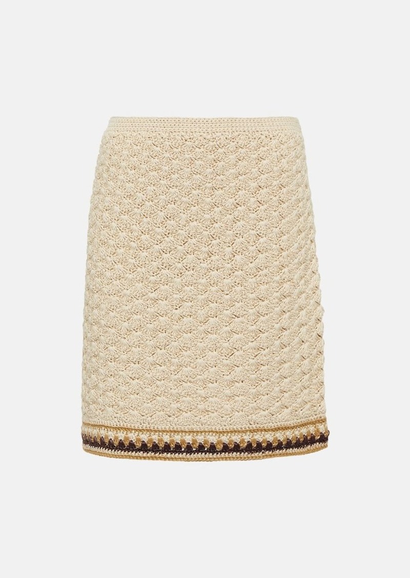 Tory Burch Crochet cotton-blend miniskirt
