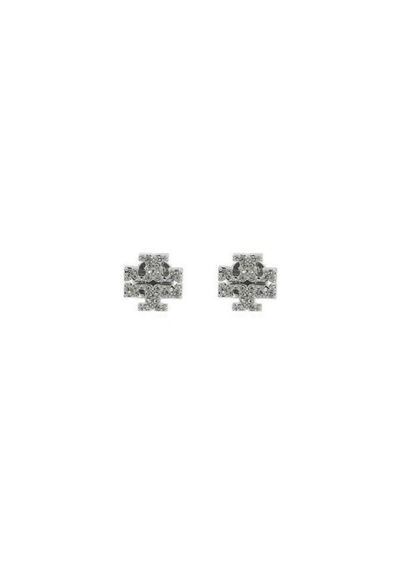 TORY BURCH Crystal logo earrings