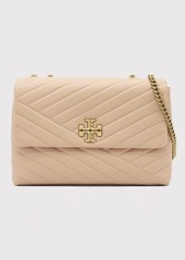 TORY BURCH DEVON SAND LEATHER KIRA SHOULDER BAG