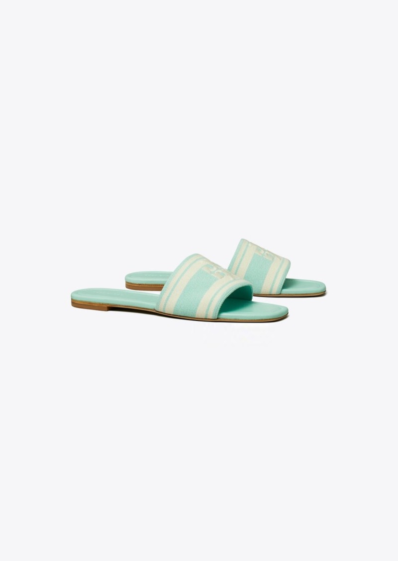 Tory Burch Double T Jacquard Slide