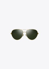 Tory Burch Eleanor Metal Pilot Sunglasses