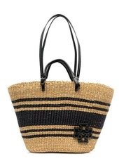 TORY BURCH Ella striped straw basket tote