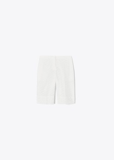 Tory Burch Embroidered Broderie Anglaise Bermuda Shorts