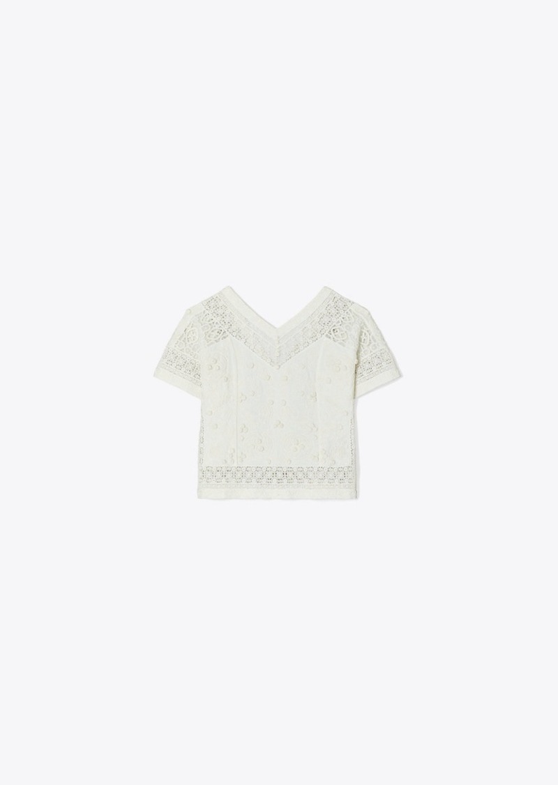 Tory Burch Embroidered Linen Top