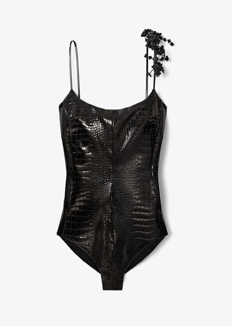 Tory Burch Faux Croc Bodysuit