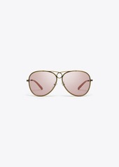 Tory Burch Gloria Pilot Sunglasses