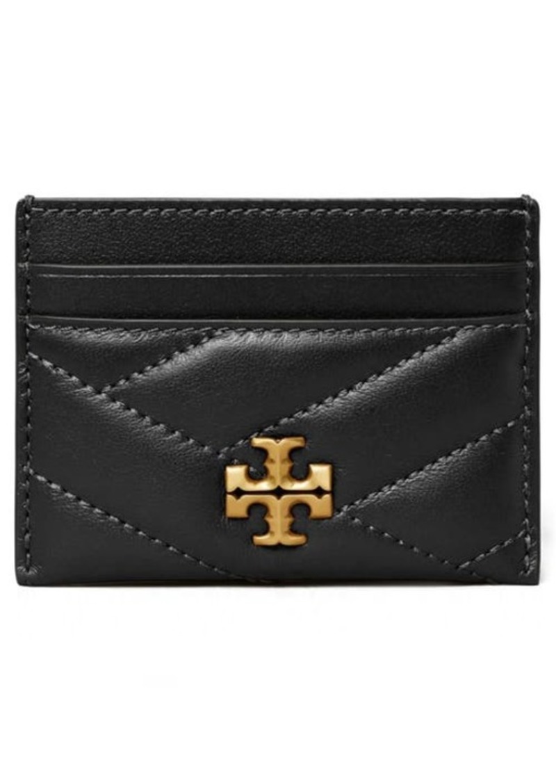 Tory Burch Kira Chevron Leather Card Case in Black at Nordstrom