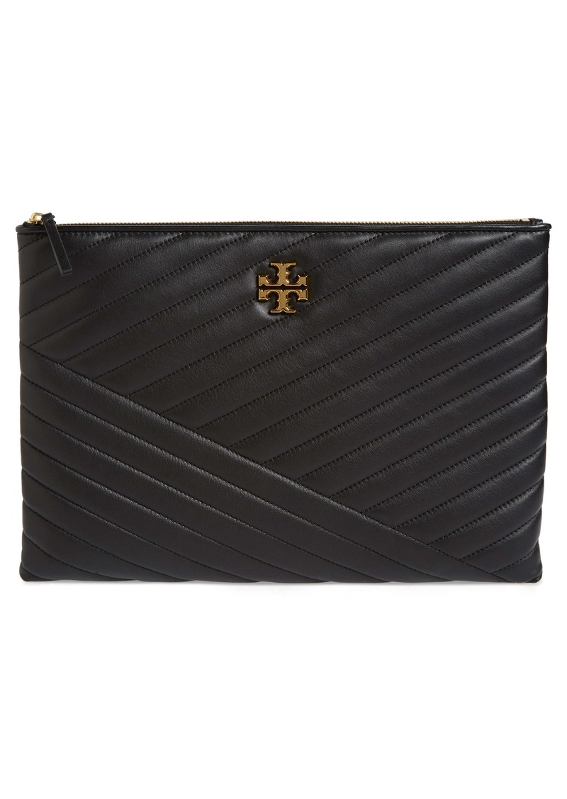 tory burch kira chevron leather zip pouch