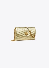 Tory Burch Kira Chevron Metallic Chain Wallet