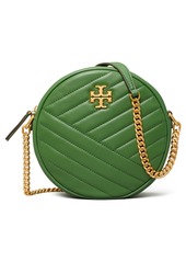 Tory Burch Kira Chevron Quilted Leather Circle Crossbody Bag in Arugula /59 Rolled Brass at Nordstrom