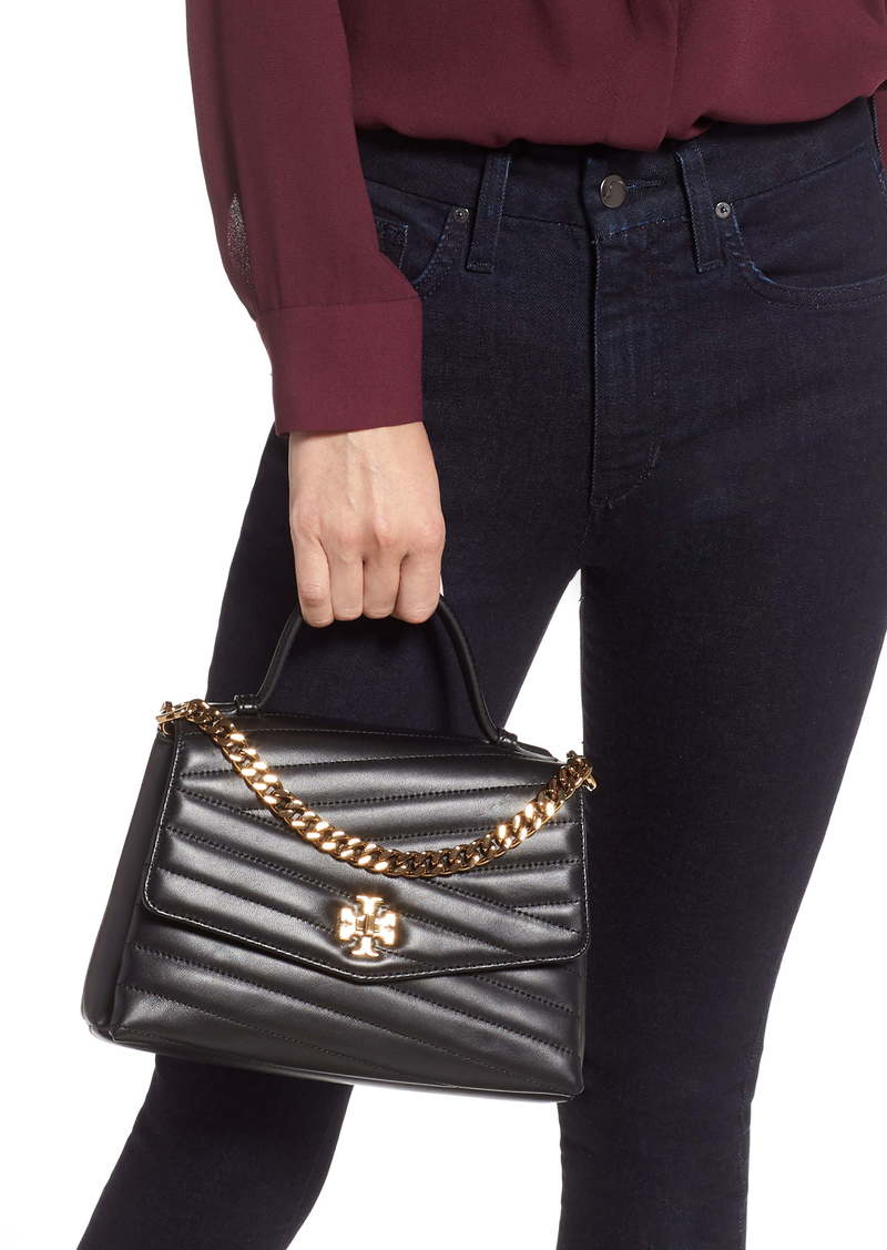 kira chevron leather satchel