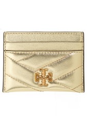 Tory Burch Kira Chevron Quilted Metallic Leather Card Case