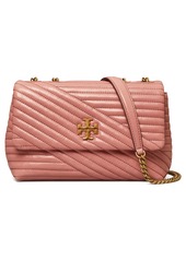 Tory Burch Kira Chevron Quilted Small Convertible Leather Crossbody Bag in Pink Magnolia at Nordstrom