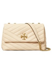 Tory Burch Kira Chevron Quilted Small Convertible Leather Crossbody Bag in Black /Rolled Nickel at Nordstrom