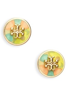Tory Burch Kira Circle Stud Earrings in Tory Gold /Blossom /Yellow at Nordstrom