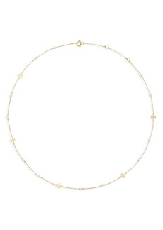 Tory Burch Kira Delicate Cultured Pearl Station Necklace, 16-18