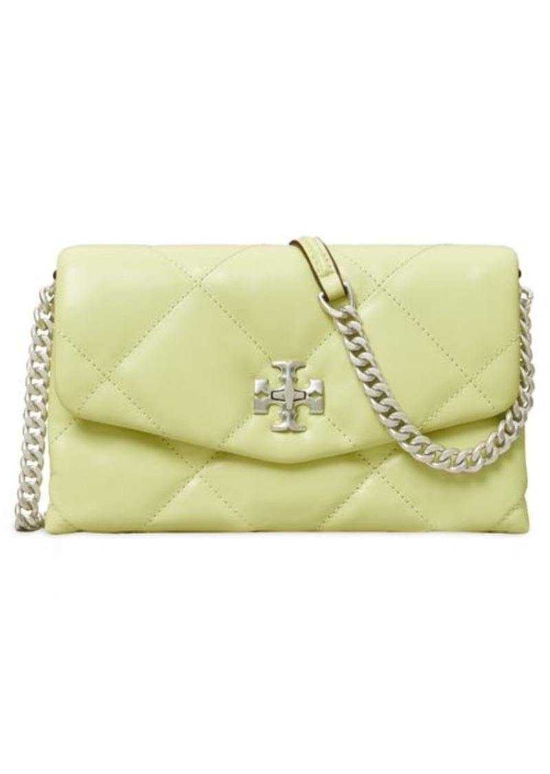 Tory Burch Kira Diamond Quilted Leather Wallet on a Chain