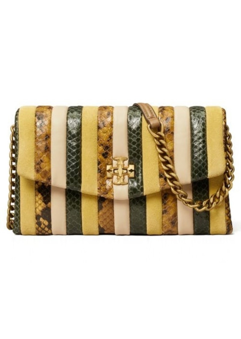 Tory Burch Kira Exotic Stripe Leather Wallet on a Chain in Yellow Multi at Nordstrom
