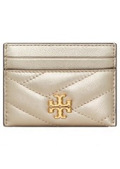 Tory Burch Kira Leather Card Case in White Gold at Nordstrom