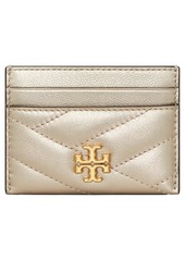 Tory Burch Kira Leather Card Case in White Gold at Nordstrom