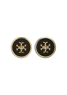 Tory Burch Kira Logo Colored Disc Stud Earrings