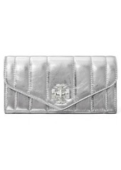 Tory Burch Kira Pavé Logo Quilted Leather Envelope Wallet