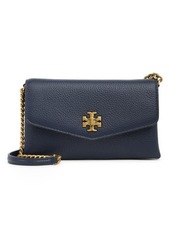 Tory Burch Kira Pebble Leather Wallet on a Chain in Royal Navy at Nordstrom