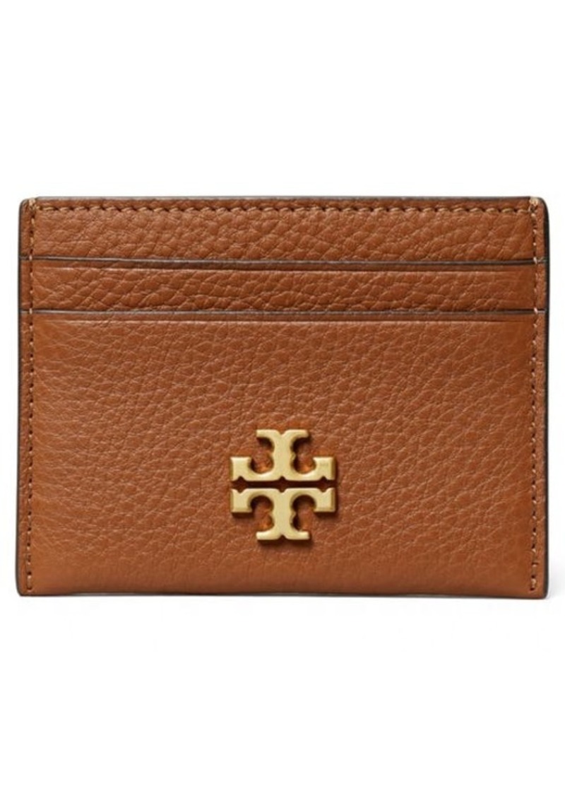 Tory Burch Kira Pebbled Leather Card Case in Light Umber at Nordstrom