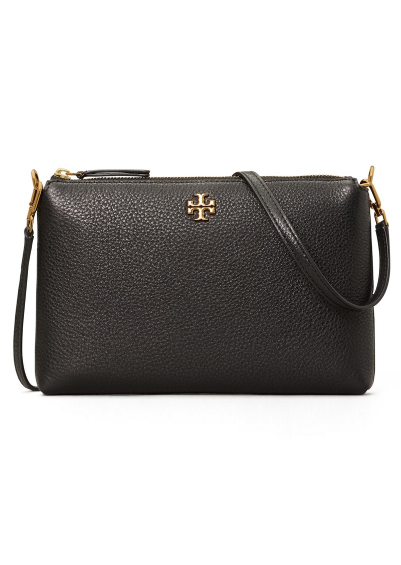 Tory Burch Kira Pebbled Leather Wallet Crossbody Bag in Black at Nordstrom