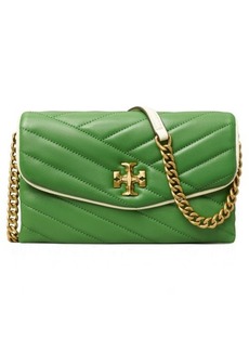 Tory Burch Kira Pop Edge Chevron Quilted Leather Wallet on a Chain