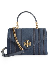 Tory Burch Kira Small Quilted Denim Satchel in Tory Navy at Nordstrom