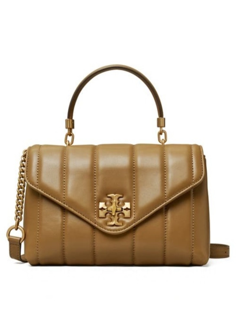 Tory Burch Kira Small Quilted Leather Satchel in Toasted Sesame /Rolled Gold at Nordstrom