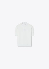 Tory Burch Logo Mockneck T-Shirt