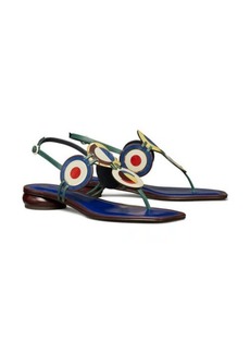Tory Burch Marquetry Flat Disk Slingback Sandal in Blue Nights /Plum at Nordstrom