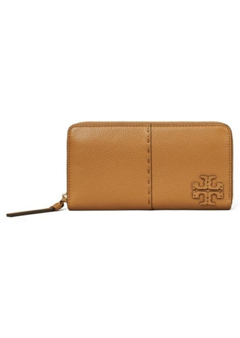 Tory Burch McGraw Continental Leather Zip Wallet