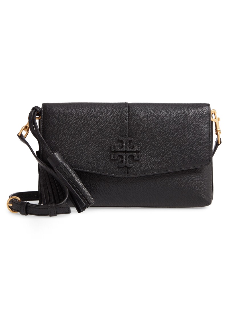 Tory Burch McGraw Leather Crossbody Bag in Black at Nordstrom