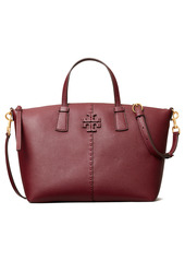 Tory Burch McGraw Leather Satchel in Claret at Nordstrom