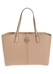 Tory Burch McGraw Leather Tote in Devon Sand at Nordstrom