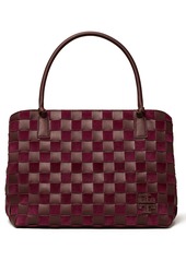 Tory Burch McGraw Oversize Woven Leather Satchel in Tempranillo at Nordstrom